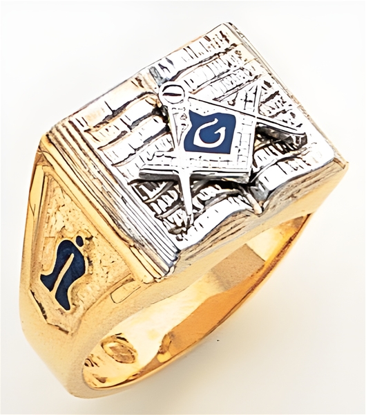 Gold Masonic Ring Part Solid Back 3323