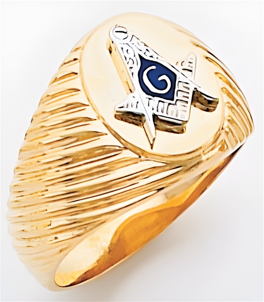 Gold Masonic Ring Concave Back 3350
