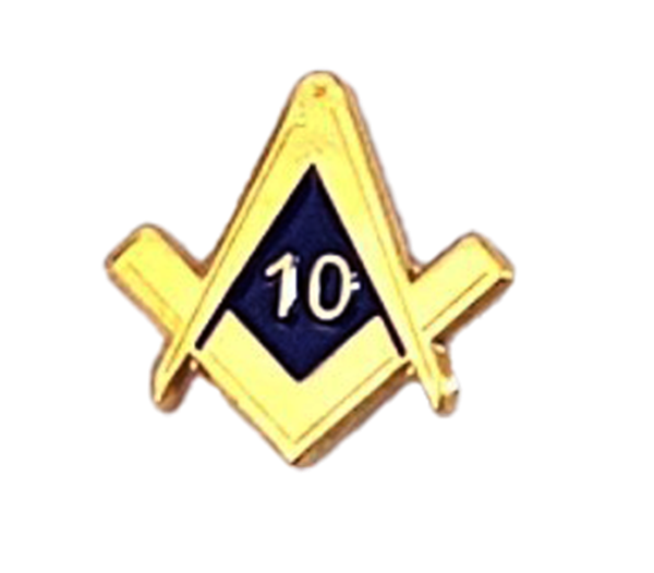 Masonic 10 Year Service Pin