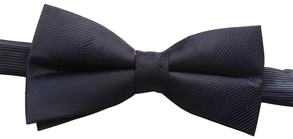 Masonic Loom Woven Polyester Bow Ties 2" - Black(tone on tone)