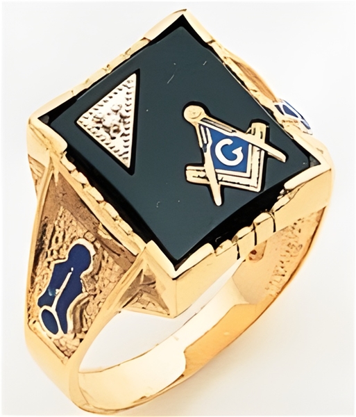 Masonic Ring with 1/2 pt diamond - 9937