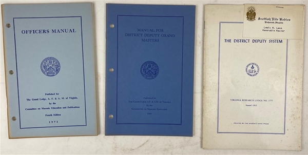 VA Grand Lodge Pamphlets Officers and DDGM