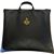 Black marine vinyl Masonic apron and collar travel case with gold embroidered emblem