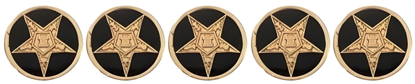 Eastern Star Button Covers - Set of 5