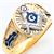 Masonic ring Round front with S&C and "G" - 10K W&YG