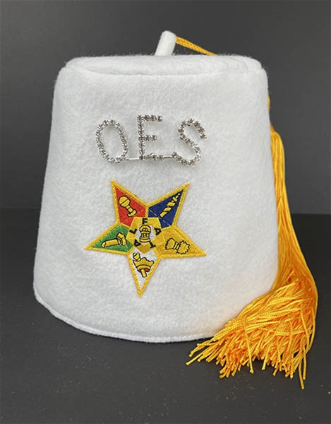Handcrafted Felt Order of the Eastern Star Fez with 1" OES pin
