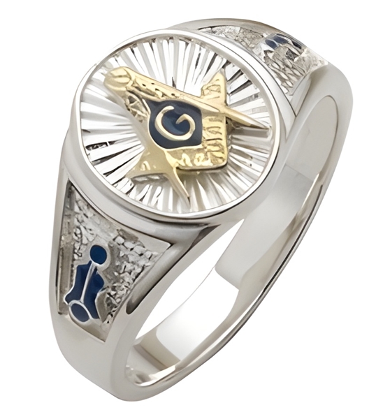 Mason rings Round front with S&C and "G" - Sterling Silver