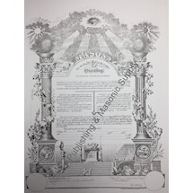 Masonic Membership Certificate AF&AM  Four Language