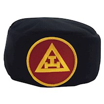 Royal Arch Black Skull Cap yellow red patch