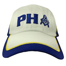 White & Royal Blue PHA White cotton twill cap