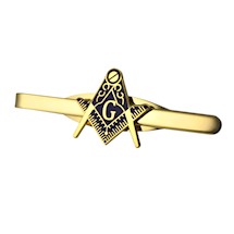 Masonic Tie Bar - Goldtone w/ Cutout Emblem