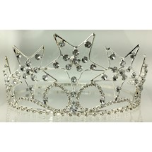 Eastern Star Crown in silver tone with all white stones