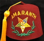 Amaranth fez- Scarlet with Yellow tassel