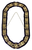 Scottish Rite wings up gold Chain Collar purple lining