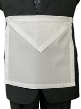 14 x 16 White Cloth Apron w Belt