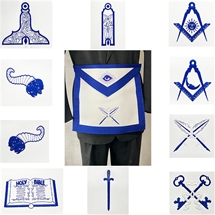 Masonic Officer Apron  - Embroidered Apron with Officer Emblem