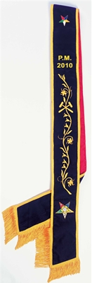 OES Past Matron velvet sash with vinework