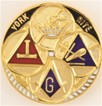 York Rite Mason Lapel Button