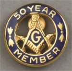 10K Gold Masonic 50 Years of Service 