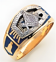 Gold Masonic Ring Solid Back 3179