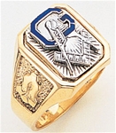 Gold Masonic Ring Solid Back 3181