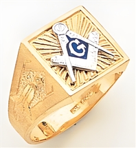 Gold Masonic Ring Solid Back 3187SBL