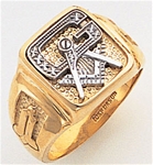 Gold Masonic Ring Open Back 3190