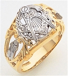 Gold Masonic Ring Open Back 3315