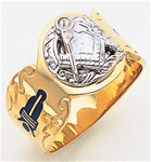 Gold Masonic Ring Solid Back 3318