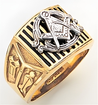 Gold Masonic Ring Open Back 3322