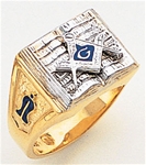 Gold Masonic Ring Part Solid Back 3323