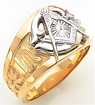 Gold Masonic Ring Solid Back 3325