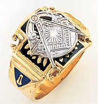 Gold Masonic Ring Solid Back 3335