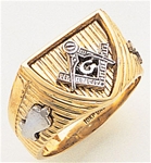 Gold Masonic Ring Open 3337