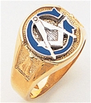 Gold Masonic Ring Solid Back 3340
