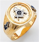 Gold Masonic Ring Solid Back 3347