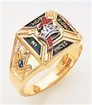 Past Master 10k Emblem with Rays Ring