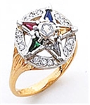 O.E.S. Member's ring with 15 one point cubic zircons