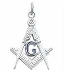 Masonic Pendant Sterling Silver floating G