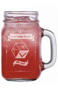 Custom Lodge engraved Mason Jar