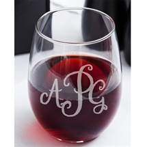 Monogram Stemless 15oz Wine glass