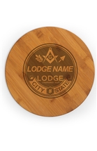 Custom Lodge round bamboo cutting board