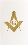 Masonic Gold Foil Embossed Blank Greeting Card (PK of 25)