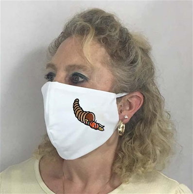 Thanksgiving Cornicopia Face Coverings w 6 inch Elastic - USA made to order