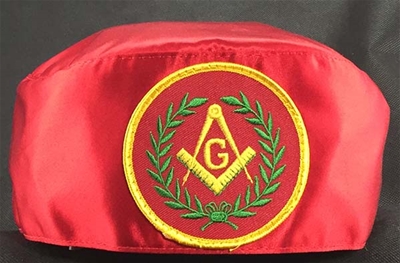 Red Master Mason Skull Cap red patch - 7 1/2 only