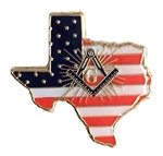 Texas State Square & Compass Button