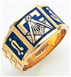 Masonic rings Enameled Front with S&C and "G" - 10KYG