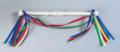 White Wooden Baton with 5 color ribbons