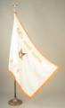 White Satin O.E.S. Flag Embroidered with Name, OES and Star on ONE SIDE with up to 50 letters