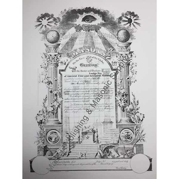 Masonic Membership Certificate  AF&AM